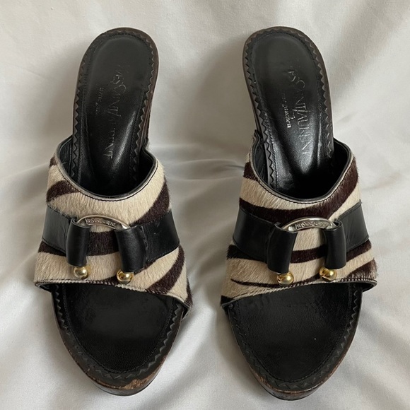Vintage YSL animal print clog heels - Picture 2 of 4